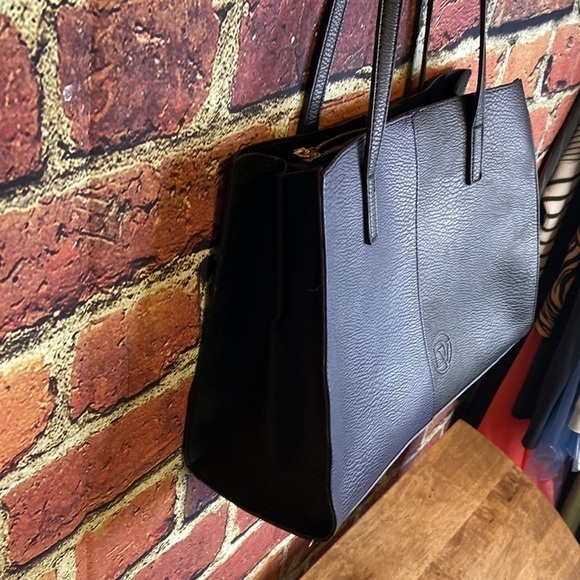 La Diva Italian Design Navy & Black Handbag Purse - Picture 8 of 12